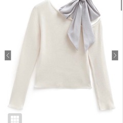 GRL　ワンショルダーリボンリブニットトップス[tu1405]の画像