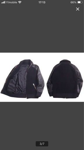 【希少・名作】高級　カシミヤ混　リップヴァンウィンクル 袖レザー  本革　スタジャン サイズ5 カシミア ブラック　 希少・名作】高級 カシミヤ混 リップヴァンウィンクル 袖レザー 本革
