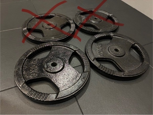 FIEL DOOR &Phi;28mm用バーベルプレート20kg  2枚