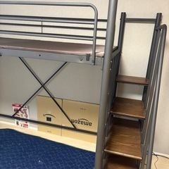 【売約済み】スチール製二段ベッド　中古品　分解済みの画像