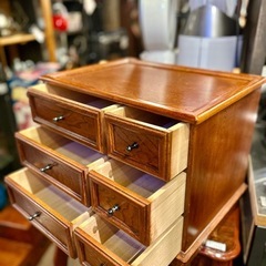 木製チェスト 小引き出し ミニチェスト 卓上チェスト 収納家具 木製家具 レトロ家具 アンティーク風 クラシック インテリア 小物収納 引き出し収納の画像