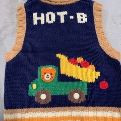 ミキハウス ホットビスケッツ ニットベスト 90センチの画像