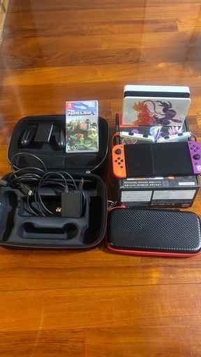 Switch 有機EL スカーレットバイオレットエディション　ハードケース　マイクラ付き