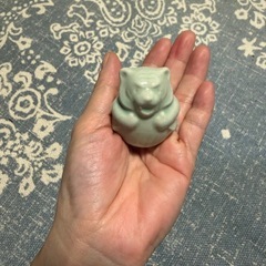 【4体セット】干支の置物（青磁風・金屏風付き）の画像