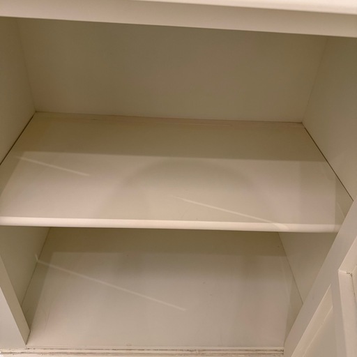 ホワイト ガラス扉付きキャビネット 配送 セット ガラス 扉付き