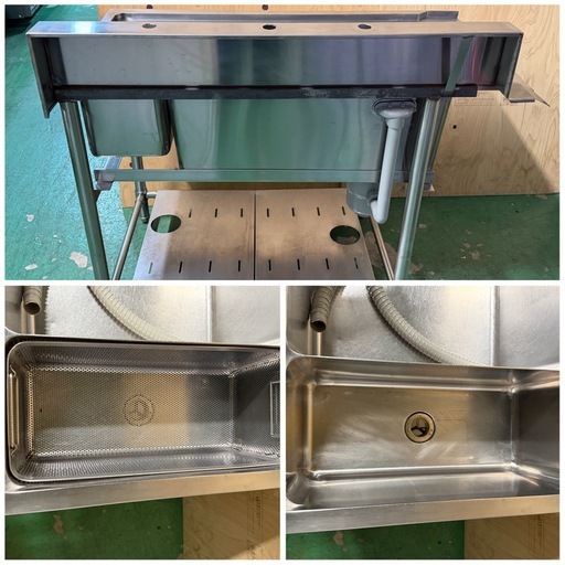 マルゼン左側ソルイドシンクゴミ籠付き 1100x650x810(+150)