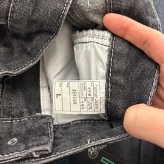 ファッションジーンズ　エルサイズ　デニムパンツ ワイドパンツ リボン　ブラックの画像