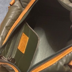 ハンティングワールド ボストンバッグ バチュークロス カーキ 替ストラップ付の画像