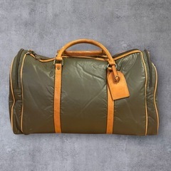 ハンティングワールド ボストンバッグ バチュークロス カーキ 替ストラップ付の画像