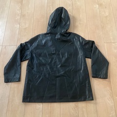 黒　フェイクレザージャケット　フード付　H&Mの画像