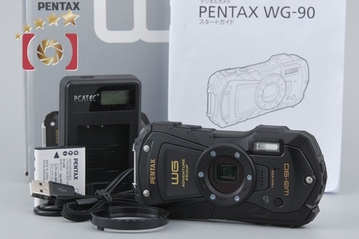 【中古】RICOH リコー PENTAX ペンタックス WG-90 ブラック 防水アクションカメラ シャッター回数僅少 元箱付き
