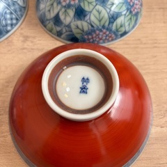 受付終了　決定しました　未使用　お茶碗５個セット　神斎の画像
