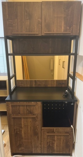 タカシン家具 食器棚 キッチンボード スライド棚 引出し