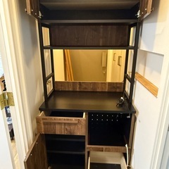 タカシン家具 食器棚 キッチンボード スライド棚 引出しの画像