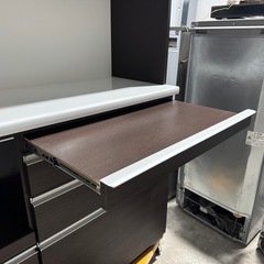 🉐【美品】機能性抜群！大型レンジボード・食器棚（ダークブラウン）の画像