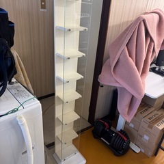 ガラスディスプレイラック スリム 省スペース コレクション棚 の画像