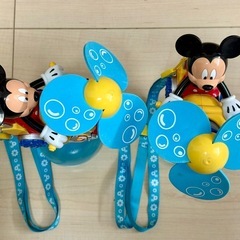 【ミッキー】飛行機型ハンディファン2個の画像