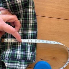 チェック柄バッグ ジャッキー刺繍付きの画像