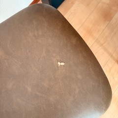 【5点セット・訳あり格安】モダンデスク(グレー) ＆ ブラウンチェア4脚の画像