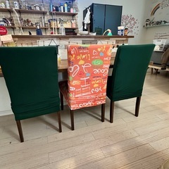 ニトリ ダイニングチェア3脚セット＋着せ替えカバー5種類付き カフェ風インテリアの画像