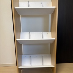 [山善] A4ファイルラック 3段 キャスター付き 斜めで取り出しやすい 幅55×奥行36×高さ120.5cm 書類収納 ファイルワゴン  CFR-12533Cホワイトの画像