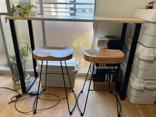 KANADEMONO スタンディングデスクと椅子2脚