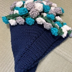 バラモチーフ フラワーブランケットの画像