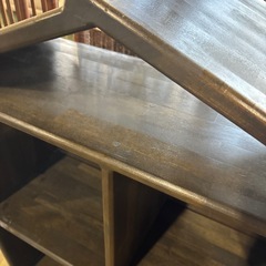 家型シェルフ ハウス型収納棚 木製 ダークブラウン 2段4マス 絵本棚 おもちゃ棚の画像