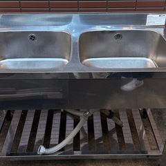 アズマ azuma ステンレス 業務用 2層シンク流し台  厨房 飲食店 W1200✖️D600✖️H800mmの画像