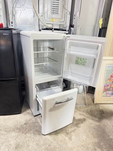 ?配達、設置?【2020年製/レトロデザイン】e angle 2ドア冷蔵庫 149L (ANG-RE151-A1) 美品