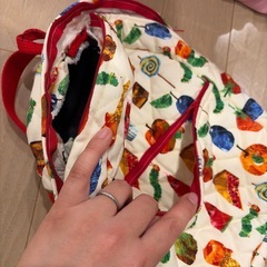 手作り品　はらぺこあおむしのリュックの画像