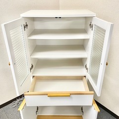 【引渡しのみ】日本製キッチン収納シリーズ【エミリア】高さ120ｃｍタイプ食器棚 の画像