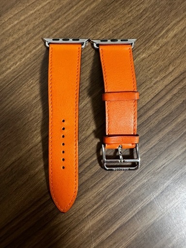(手渡し限定)Apple Watch オレンジのエルメス革バンド(多少の黒ずみはありますが比較的綺麗です) ヴォー・スウィフト（オレンジ）シンプルトゥールレザーストラップ
