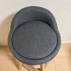 おしゃれカウンターチェア 2脚セット｜木脚×グレーファブリックの画像