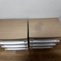 【2個セット・価格相談可】木天板付き3段チェスト 分解OK（1つ天板に色写りあり）の画像