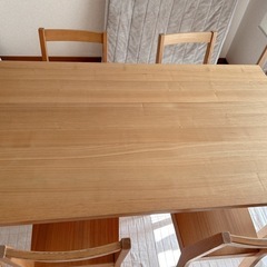 ほぼ未使用！無印良品ダイニングセット　タモ材の画像