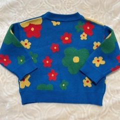 ベビー服 SHEIN セーター 大判花柄 ブルー 80の画像