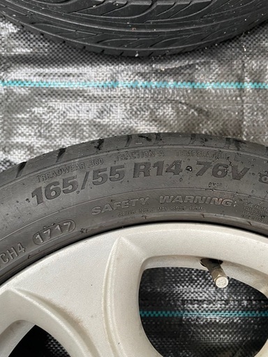 決まりました　タイヤ付アルミホイール6本セット　165/50R15 165/55R14 軽自動車用
