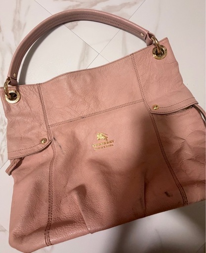 BURBERRY バーバリーブルーレーベル レザーシボ革 ピンク ワンショルダー