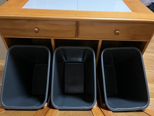 【最終お値下げです】木製ダストボックス3分別