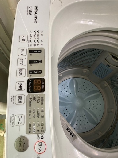 ハイセンス5.5kg  洗濯槽分解洗浄済み HW-55E2W 2022年製　全自動洗濯機　美品  3ヶ月保証付