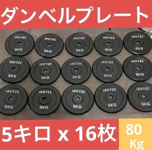 工場 5kg ダンベルプレート 16枚セット 80kg