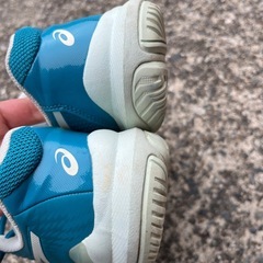 25.5 アシックス　テニスシューズ　青の画像