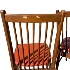 HAMAMOTO（ハマモト）製 木製ダイニングチェア 4脚セット　赤の画像