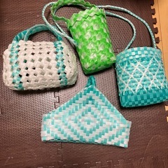 ハンドメイド　かご　雑貨類まとめての画像
