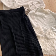 3点セット　セーター　ニット　　スカート　冬物レディースセットの画像