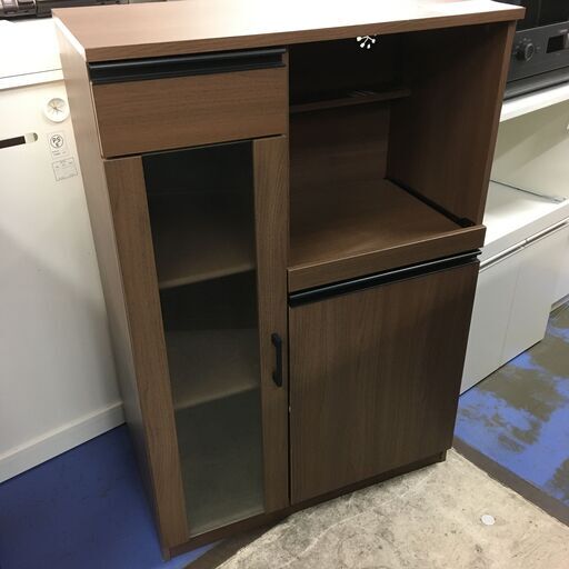 ★リユースのサカイ横浜南店★YM1786 NITORI レンジ台 ブラウン W75×D40×H110.5 クリーニング済み