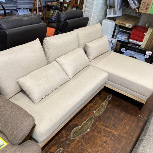 1/21値下げしました！☕️リラックスタイム?MODERN DECO 3Pソファ モダンデコ カウチソファ クッション ホワイト　No