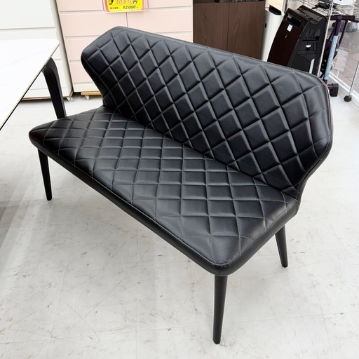 【超美品‼️】定価166,300円♪ セラミック天板 150cm幅4人掛けダイニングテーブルセット キルティング柄ベンチ 大理石調アイ
