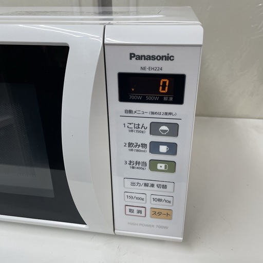 R233 ☀️  Panasonic 電子レンジ（22L / 700W / 60Hz西日本専用）NE-EH224 ⭐ 動作確認済 ⭐ クリーニング済